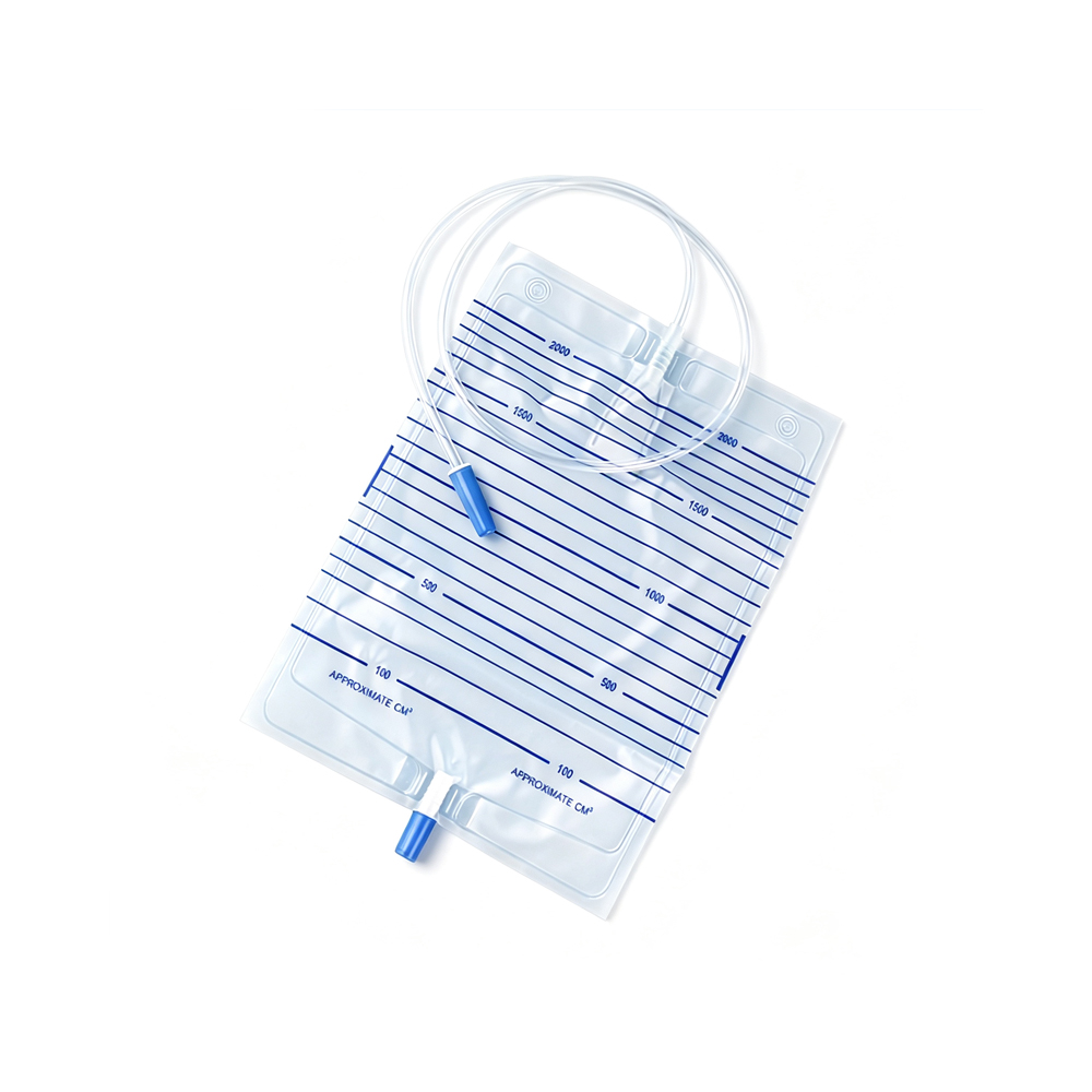 1000 ml/1500 ml/2000 ml pungă de urină de calitate medicală ușor de golit cu supapă de tragere și împingere