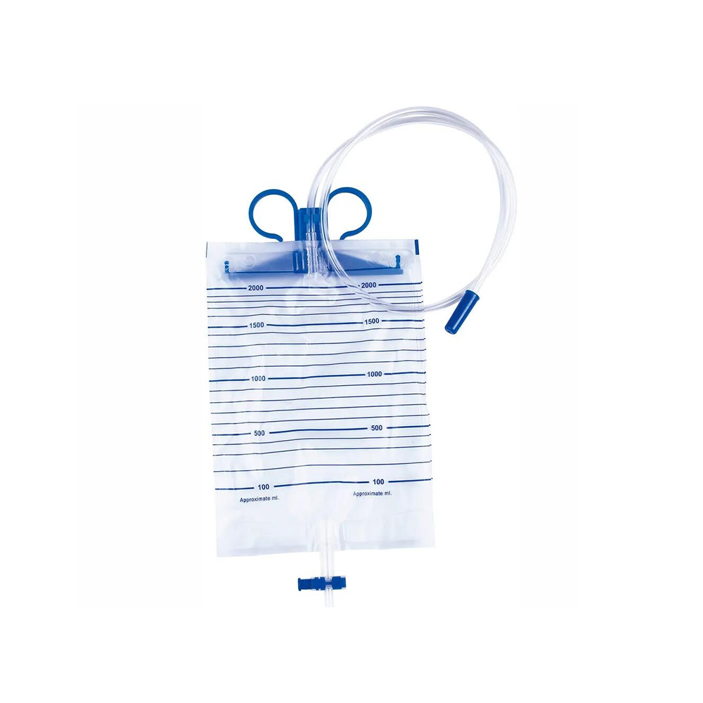 Pungă pentru urină de calitate medicală premium de 1000 ml/1500 ml/2000 ml cu umerase din plastic
