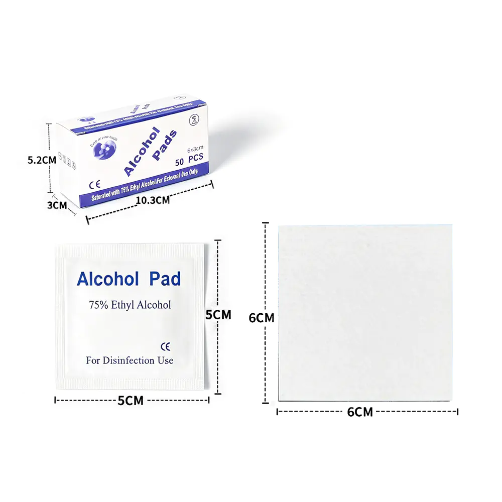 50 buc/cutie tampoane cu alcool etilic 75% 6x6cm ambalate individual