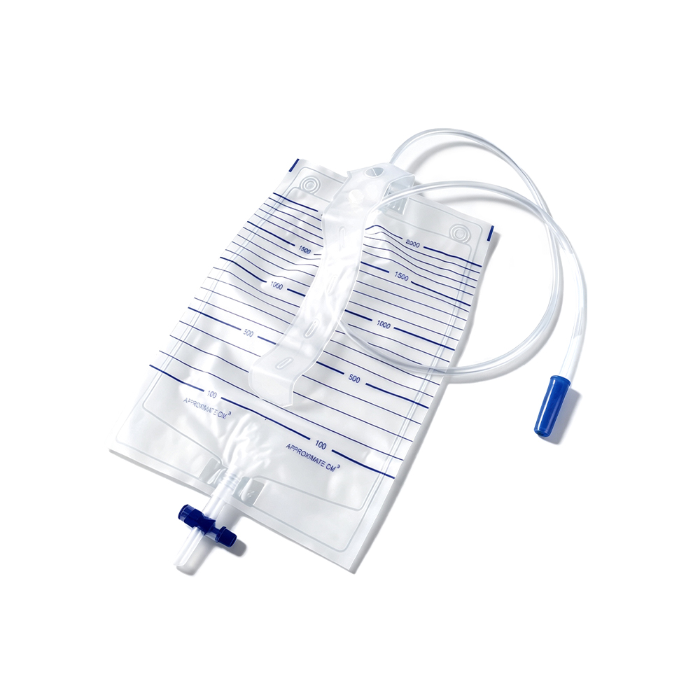 Pungă de urină din PVC de calitate medicală premium de 2000 ml cu streamer