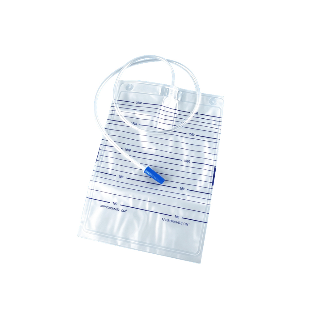 1000ml/1500ml/2000ml Opțiuni sterile Pungă de urină din PVC non-toxică de calitate medicală fără supapă
