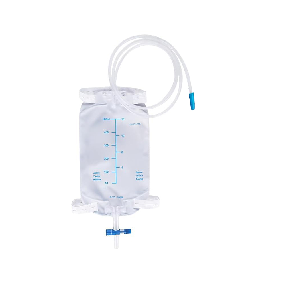 Geantă pentru picior urinară din PVC, portabilă și discretă, fără latex, de 500 ml, cu supapă anti-reflux