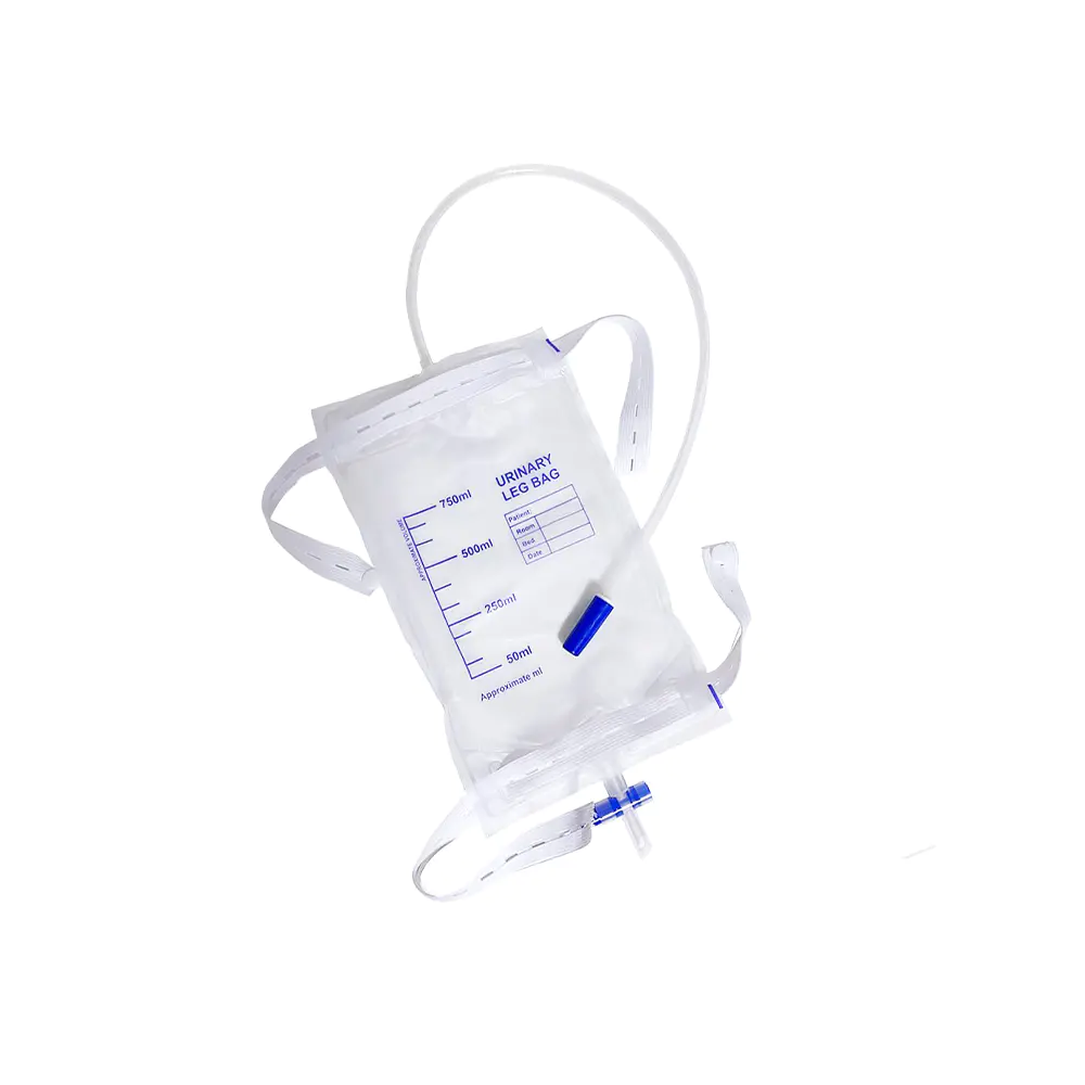 Geantă urinară de 750 ml, fără latex, din PVC medical, ergonomică și confortabilă, cu supapă anti-reflux